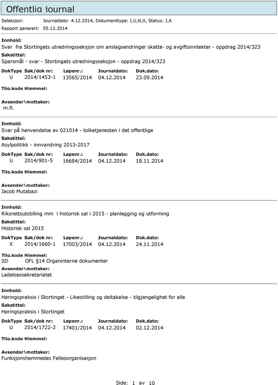 2014 Svar fra Stortingets utredningsseksjon om anslagsendringer skatte- og avgiftsinntekter - oppdrag 2014/323 Spørsmål - svar - Stortingets utredningsseksjon - oppdrag 2014/323 2014/1453-1