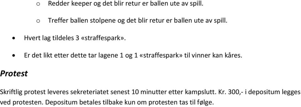 Er det likt etter dette tar lagene 1 g 1 «straffespark» til vinner kan kåres.