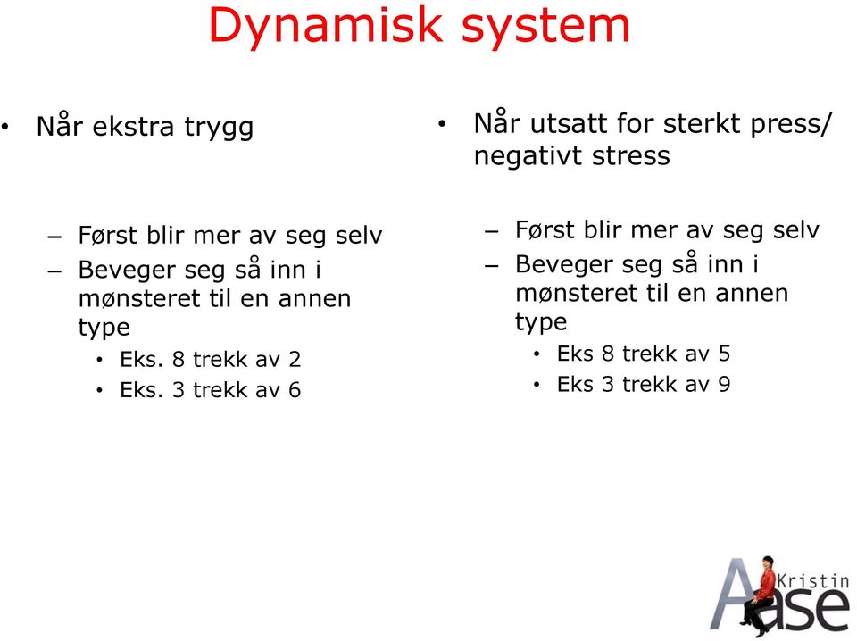 annen type Eks. 8 trekk av 2 Eks.