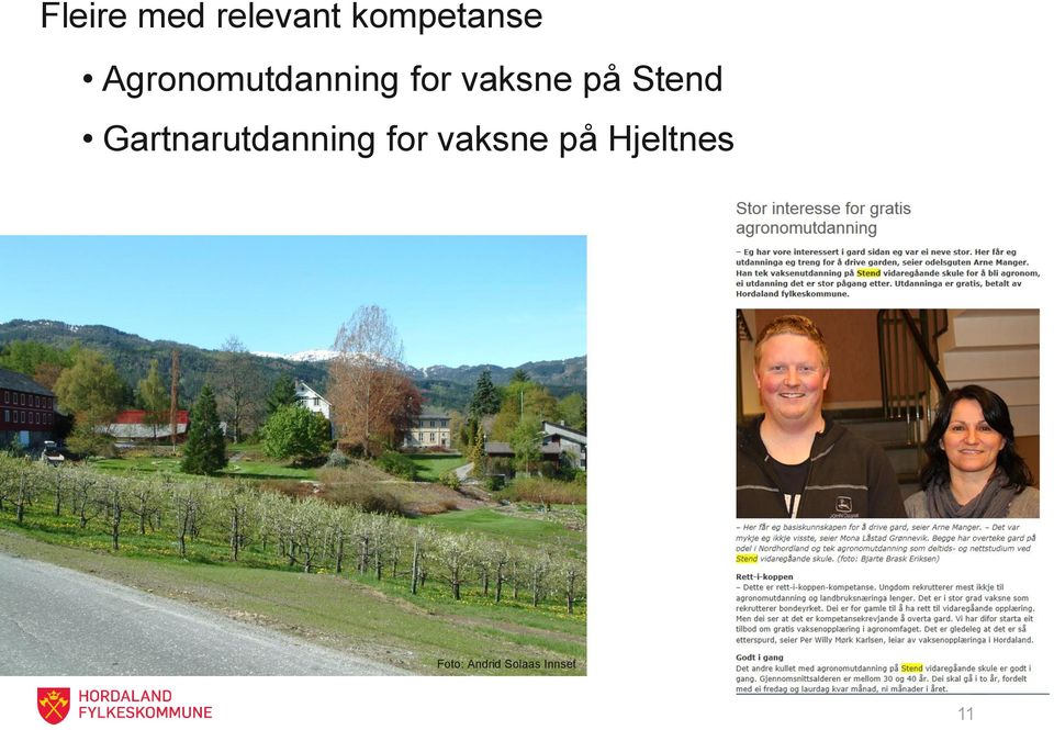 Stend Gartnarutdanning for vaksne