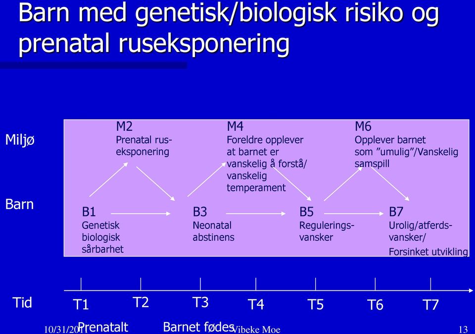 vanskelig temperament B5 Reguleringsvansker M6 Opplever barnet som umulig /Vanskelig samspill B7