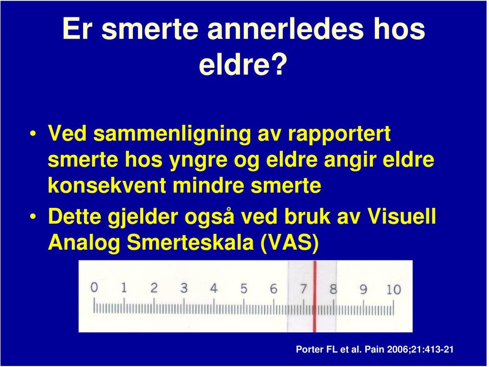 eldre angir eldre konsekvent mindre smerte Dette gjelder