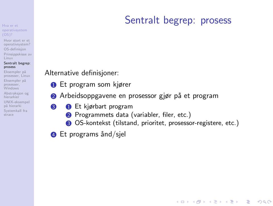 program 2 Programmets data (variabler, filer, etc.