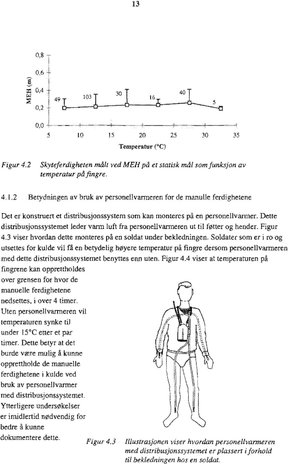 Sodater som er i ro og usettes for kude vi fi en betydeig høyere temperatur på fingre dersom personevanneren med dette distribusjonssystemet benynes enn uten. Figur 4.