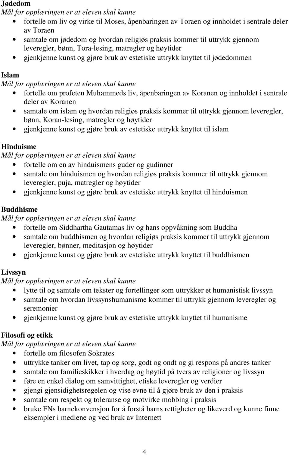 deler av Koranen samtale om islam og hvordan religiøs praksis kommer til uttrykk gjennom leveregler, bønn, Koran-lesing, matregler og høytider gjenkjenne kunst og gjøre bruk av estetiske uttrykk