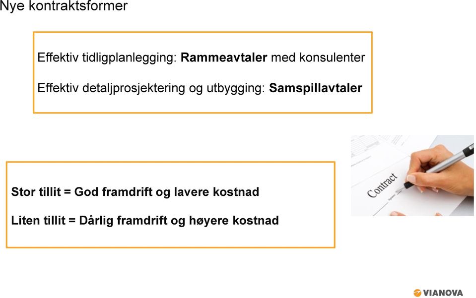 og utbygging: Samspillavtaler Stor tillit = God framdrift