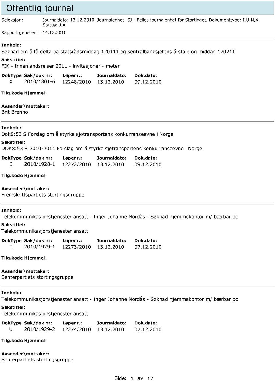 Forslag om å styrke sjøtransportens konkurranseevne i Norge DOK8:53 S 2010-2011 Forslag om å styrke sjøtransportens konkurranseevne i Norge 2010/1928-1 12272/2010 Fremskrittspartiets stortingsgruppe