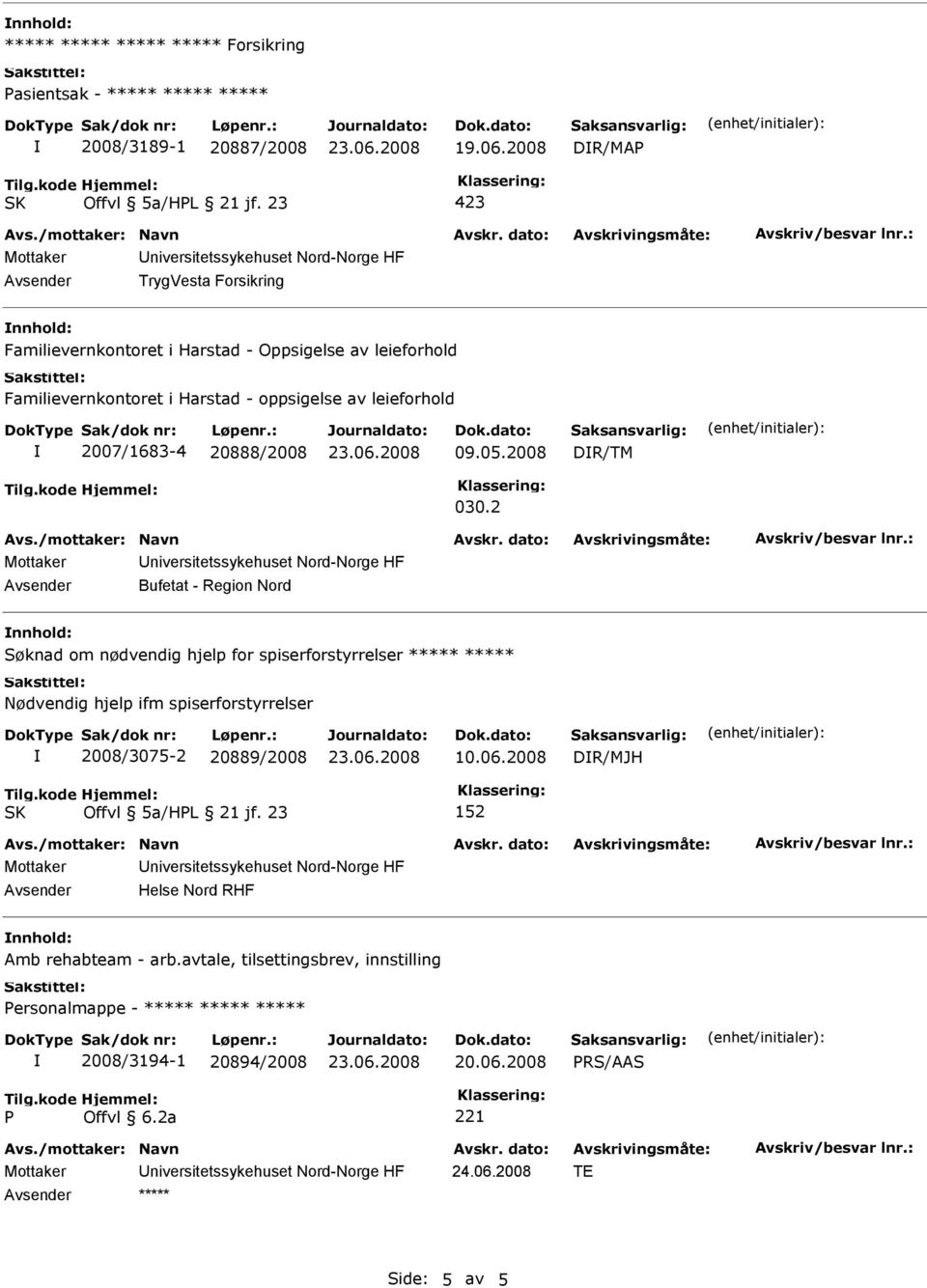 2 Bufetat - Region Nord Søknad om nødvendig hjelp for spiserforstyrrelser ***** ***** Nødvendig hjelp ifm spiserforstyrrelser 2008/3075-2 20889/2008 10.06.