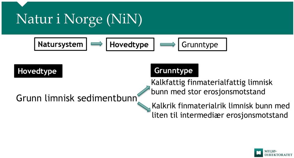 finmaterialfattig limnisk bunn med stor erosjonsmotstand