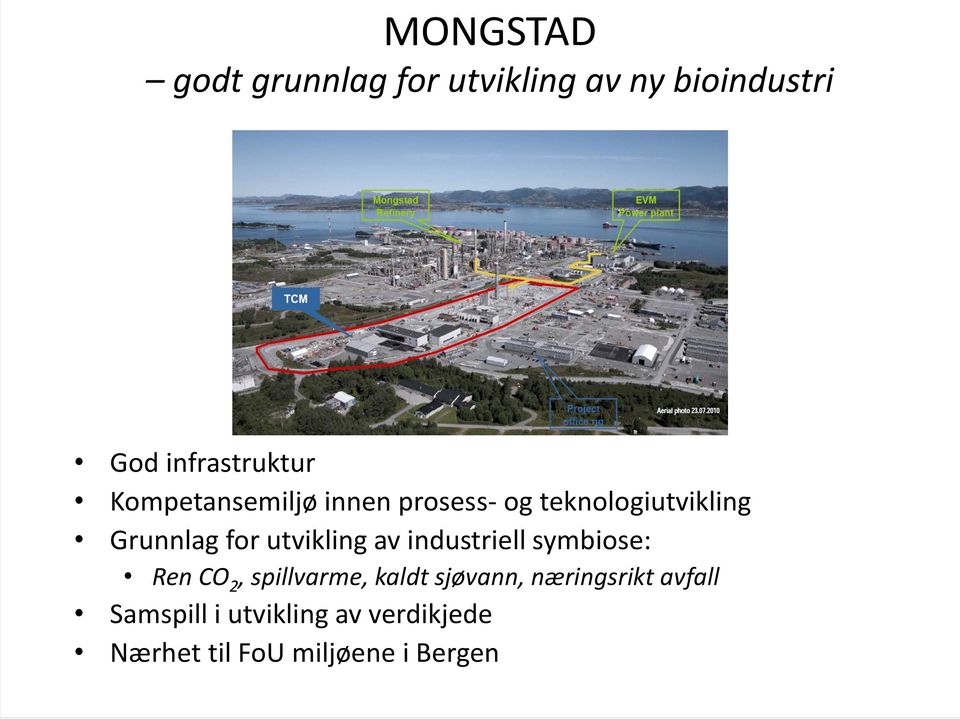 utvikling av industriell symbiose: Ren CO 2, spillvarme, kaldt sjøvann,