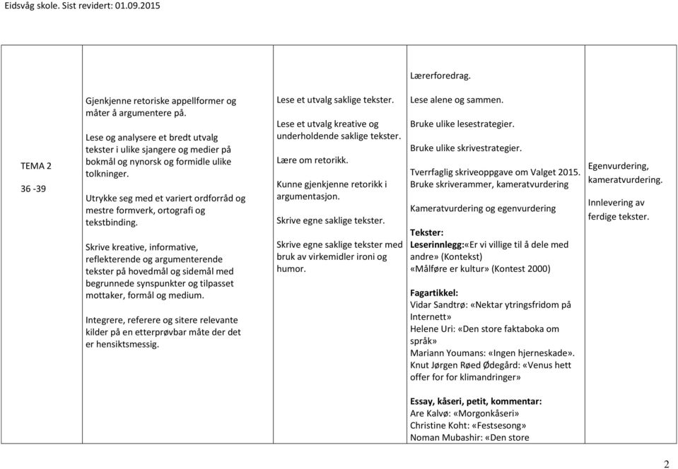 Utrykke seg med et variert ordforråd og mestre formverk, ortografi og tekstbinding.