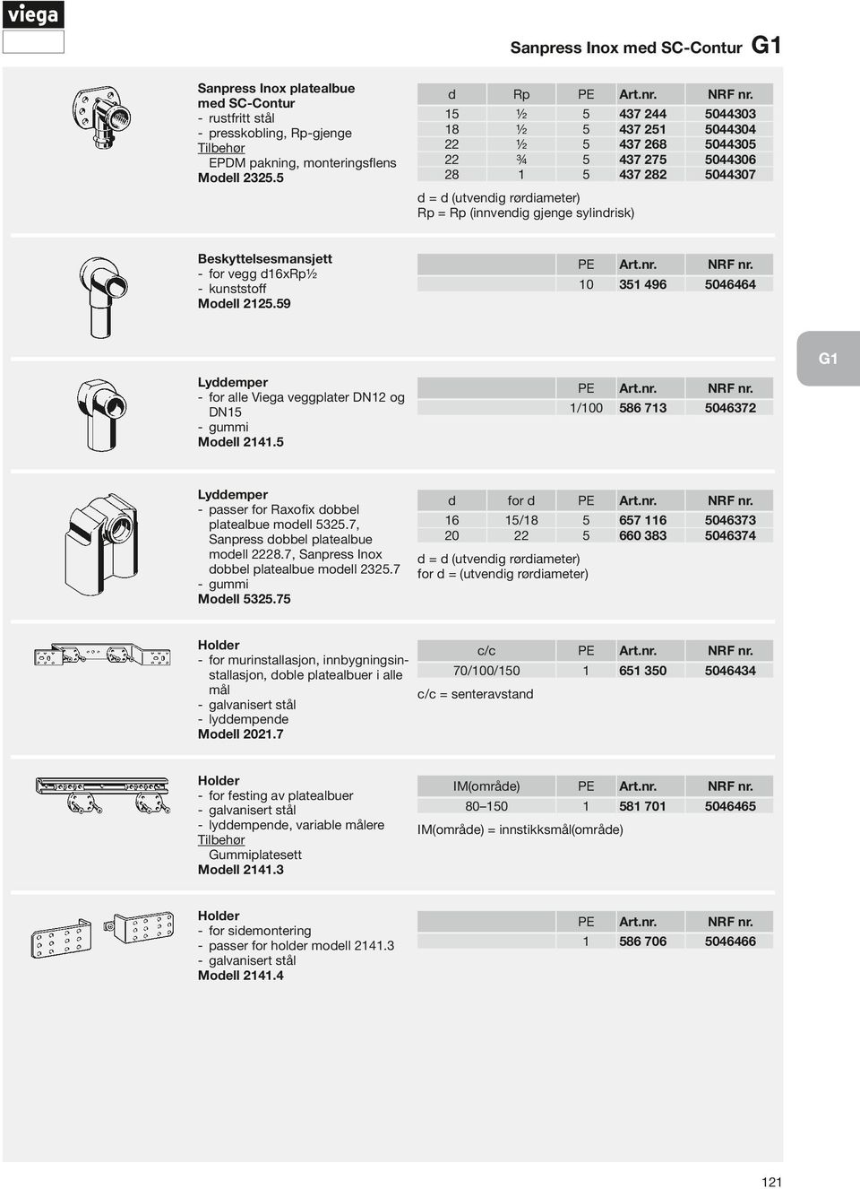 9 0 3 49 0444 G Lyemper -- for alle Viega veggplater DN og DN -- gummi Moell 4. Lyemper -- passer for Raxofix obbel platealbue moell 3.7, Sanpress obbel platealbue moell.