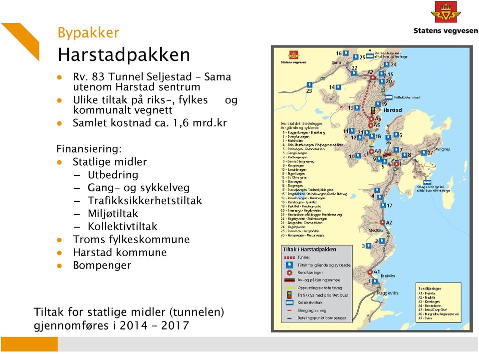 vegnett Samlet kostnad ca. 1,6 mrd.