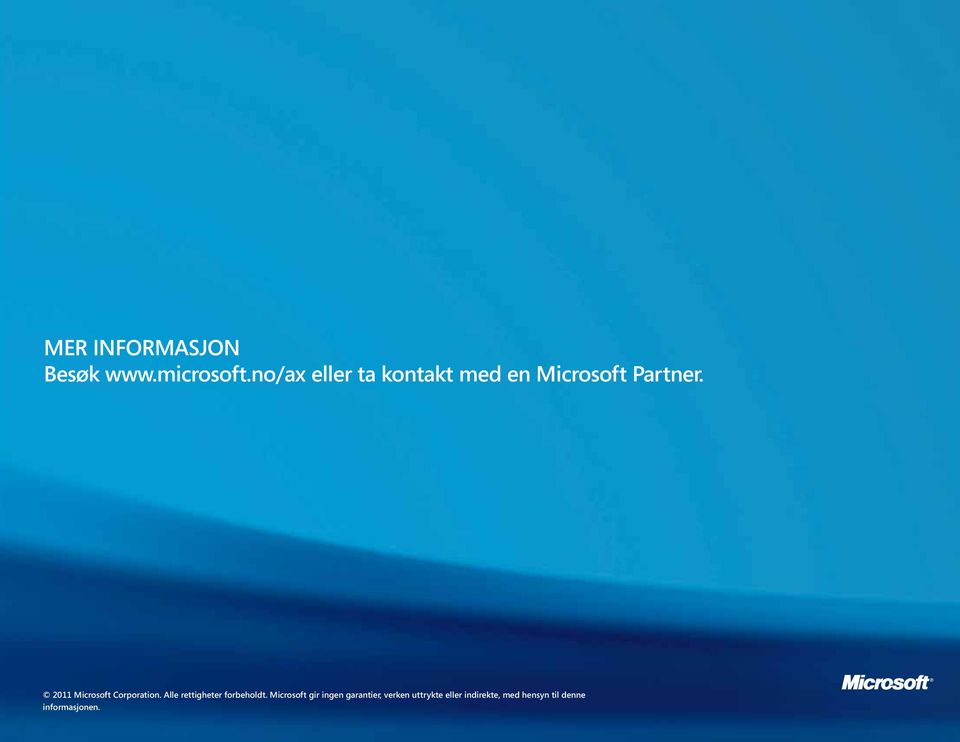 2011 Microsoft Corporation. Alle rettigheter forbeholdt.