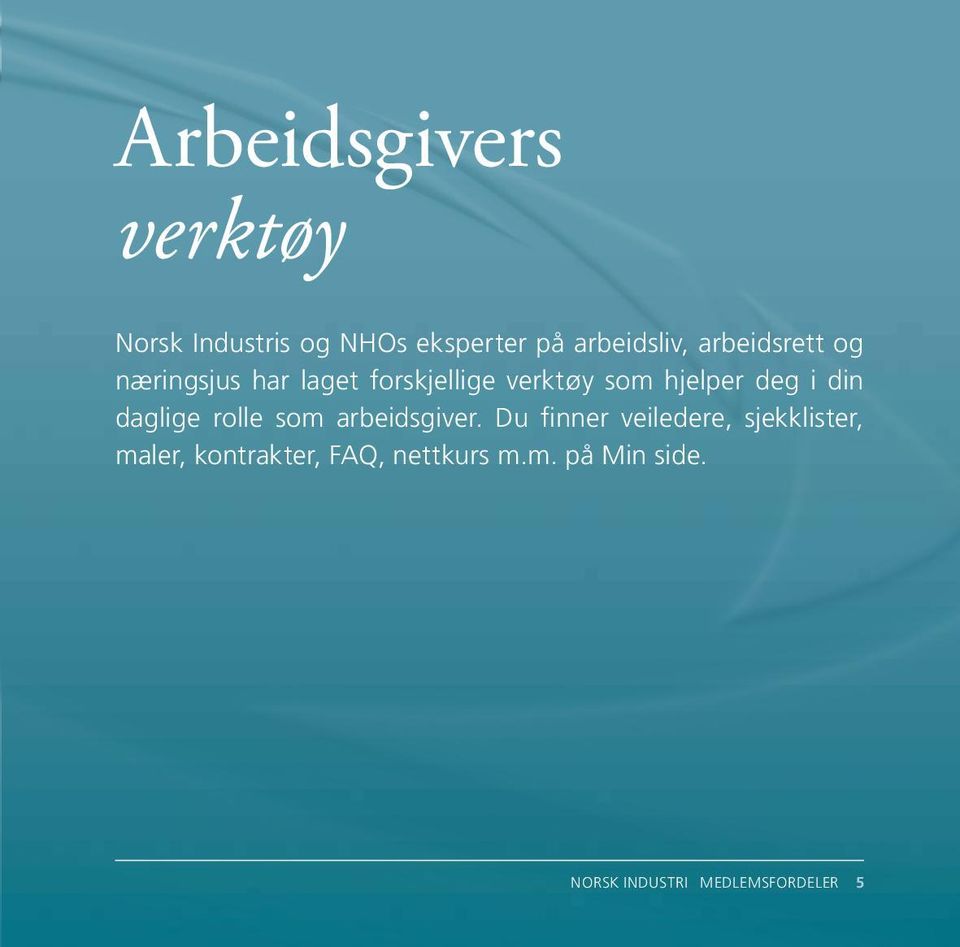 din daglige rolle som arbeidsgiver.