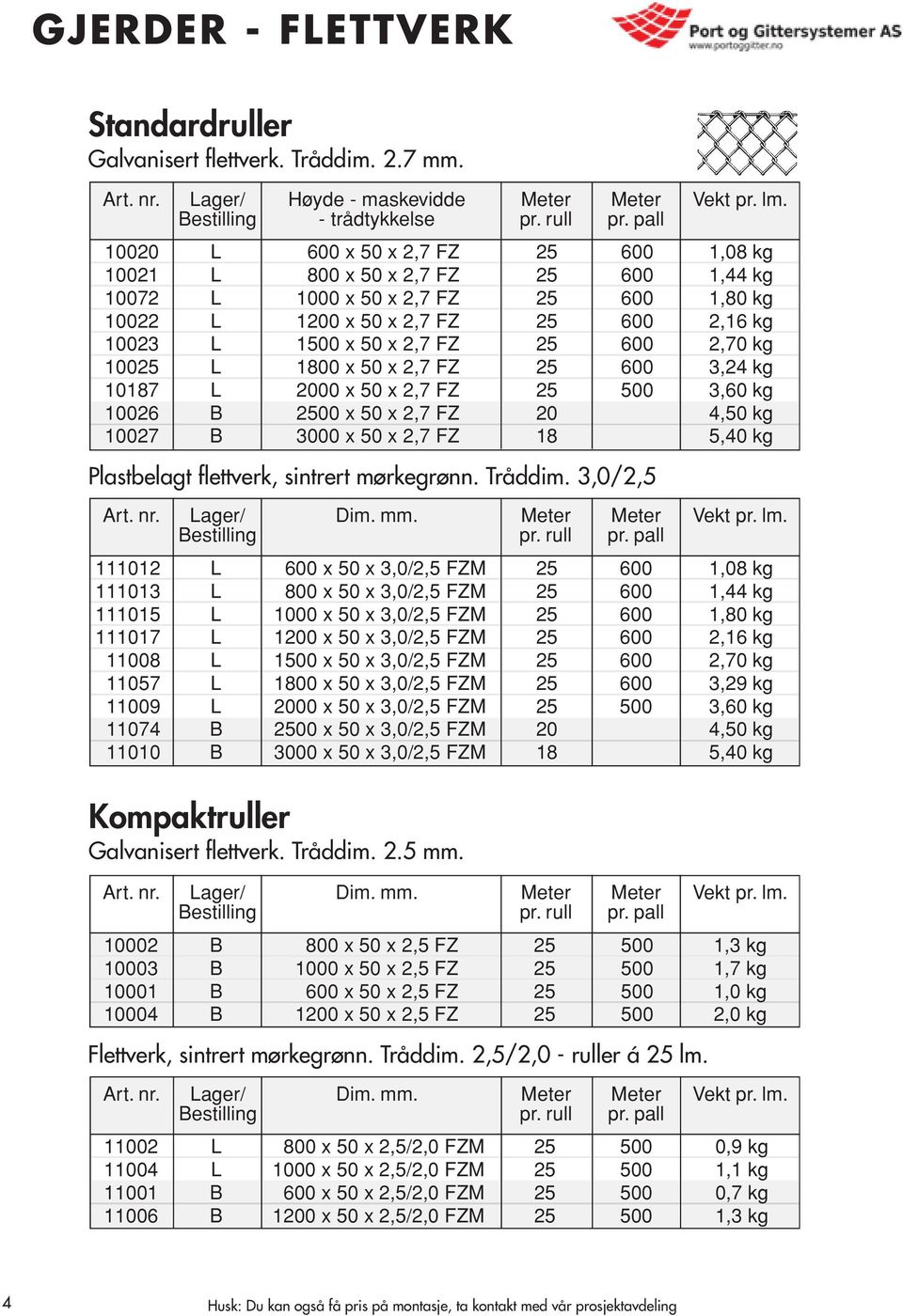 10023 L 1500 x 50 x 2,7 FZ 25 600 2,70 kg 98,30 10025 L 1800 x 50 x 2,7 FZ 25 600 3,24 kg 117,60 10187 L 2000 x 50 x 2,7 FZ 25 500 3,60 kg 130,20 10026 B 2500 x 50 x 2,7 FZ 20 4,50 kg 164,80 10027 B