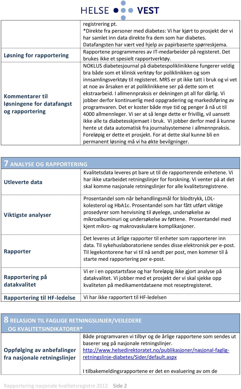 Rapportene programmeres av IT-medarbeider på registeret. Det brukes ikke et spesielt rapportverktøy.