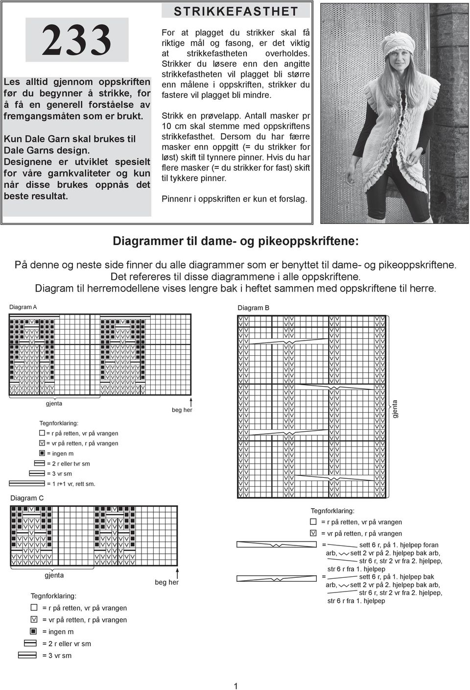 STRIKKEFASTHET. Diagrammer til dame- og pikeoppskriftene: - PDF Gratis  nedlasting