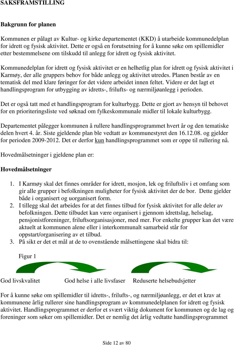 Kommunedelplan for idrett og fysisk aktivitet er en helhetlig plan for idrett og fysisk aktivitet i Karmøy, der alle gruppers behov for både anlegg og aktivitet utredes.