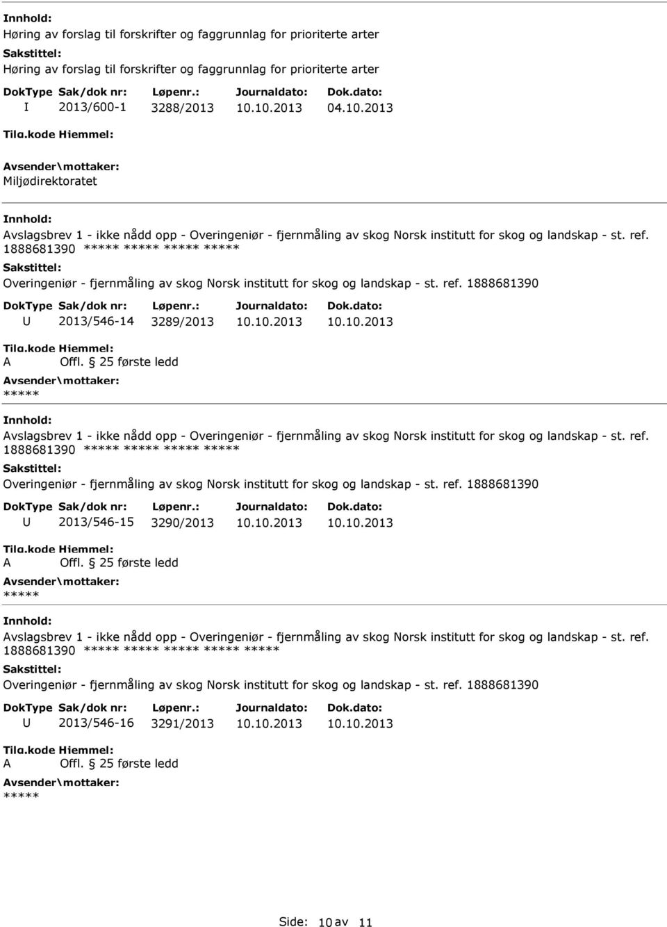 1888681390 ***** ***** ***** ***** Overingeniør - fjernmåling av skog Norsk institutt for skog og landskap - st. ref. 1888681390 A 2013/546-14 3289/2013 Offl.