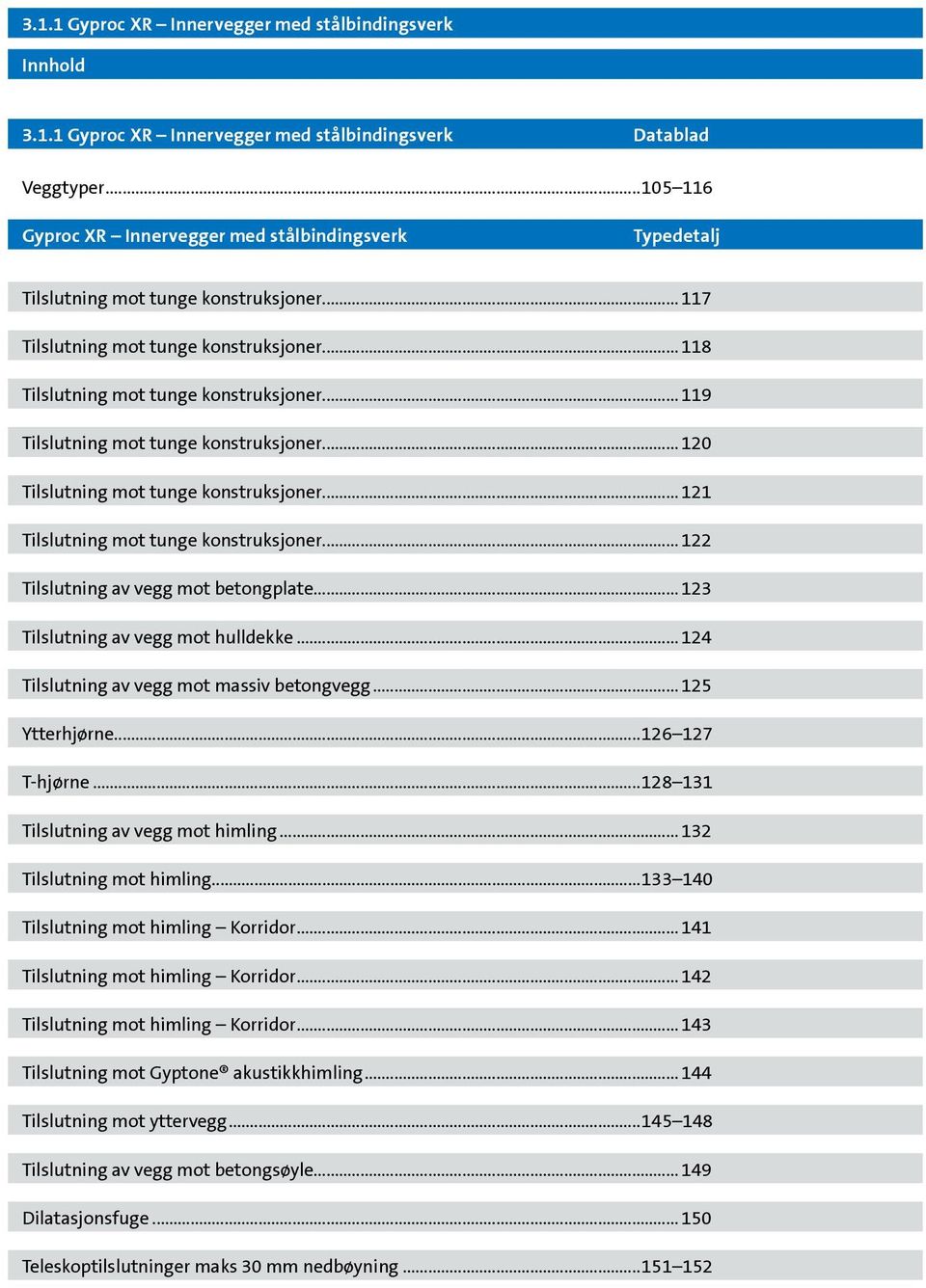 .. 119 Tilslutning mot tunge konstruksjoner... 120 Tilslutning mot tunge konstruksjoner... 121 Tilslutning mot tunge konstruksjoner... 122 Tilslutning av vegg mot betongplate.