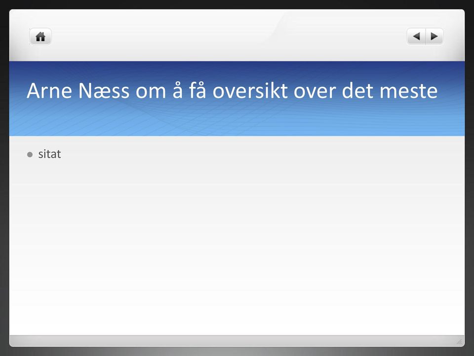 oversikt