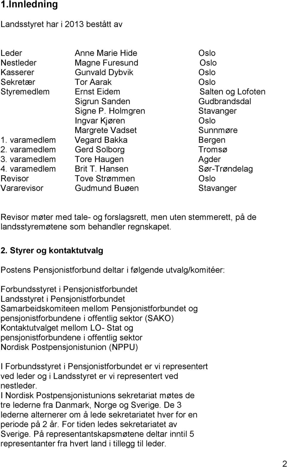 varamedlem Tore Haugen Agder 4. varamedlem Brit T.