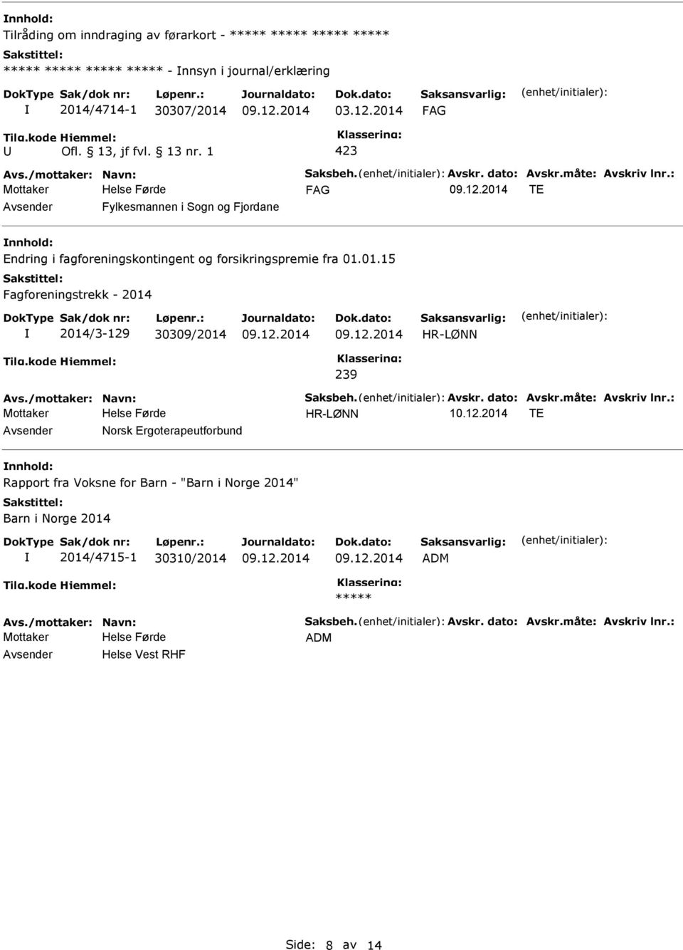 01.15 Fagforeningstrekk - 2014 2014/3-129