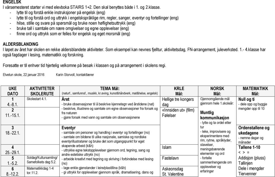 spørsmål og bruke noen høflighetsuttrykk (eng) - bruke tall i samtale om nære omgivelser og egne opplevelser (eng) - finne ord og uttrykk som er felles for engelsk og eget morsmål (eng)