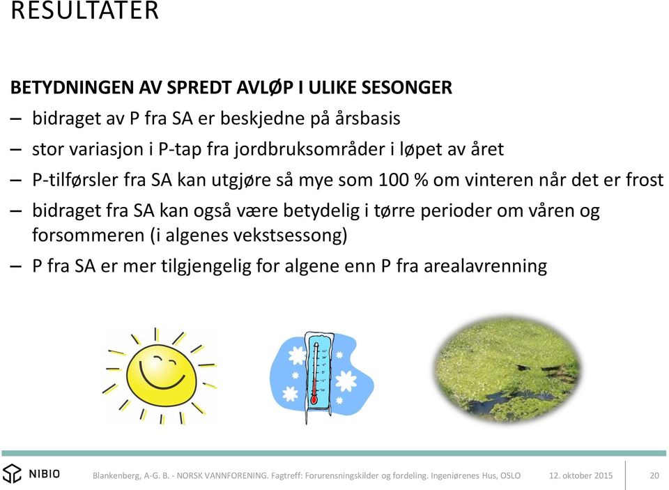 vinteren når det er frost bidraget fra SA kan også være betydelig i tørre perioder om våren og forsommeren