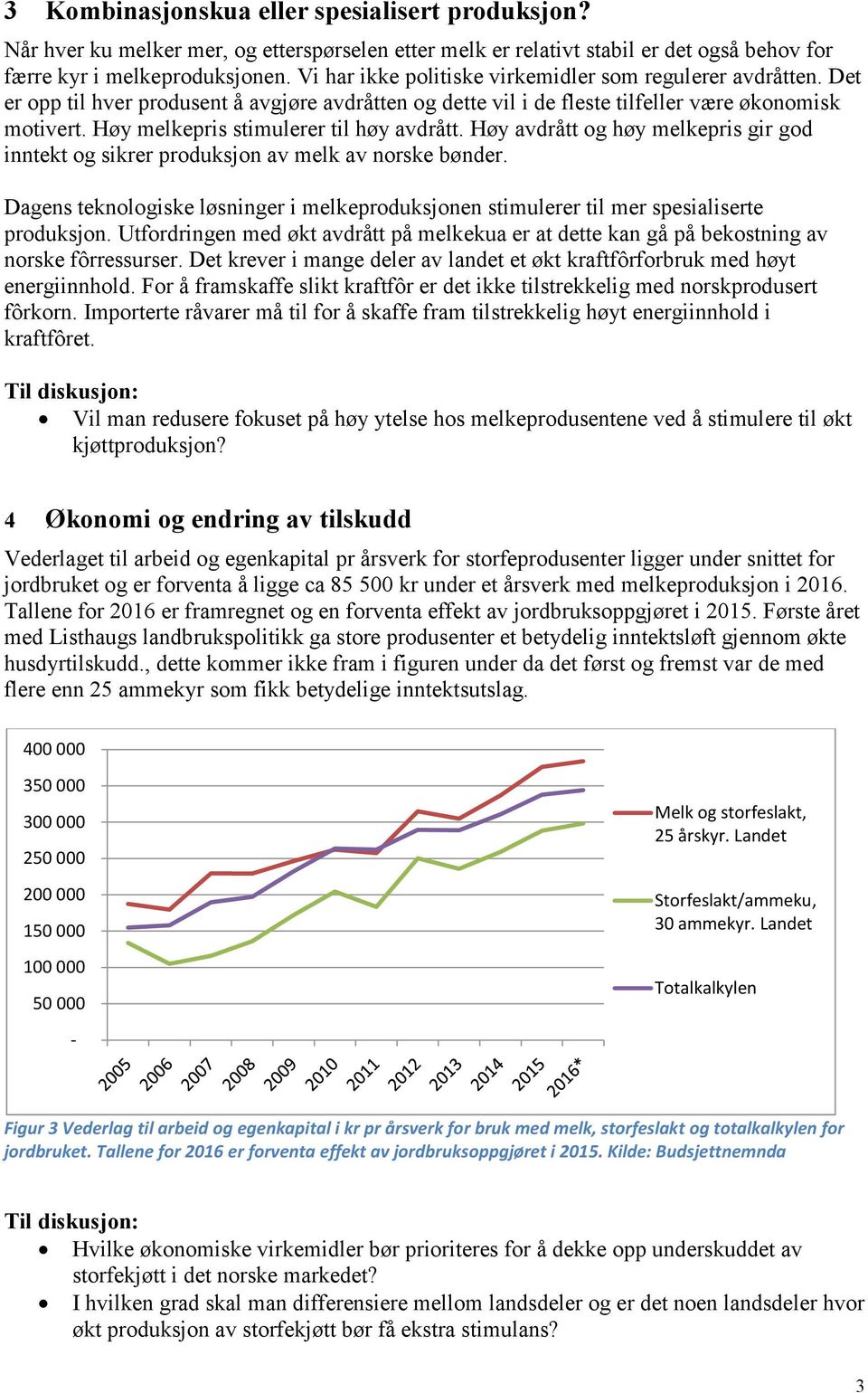 Høy melkepris stimulerer til høy avdrått. Høy avdrått og høy melkepris gir god inntekt og sikrer produksjon av melk av norske bønder.