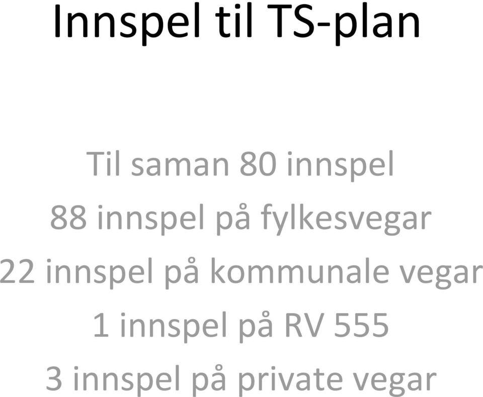 22 innspel på kommunale vegar 1