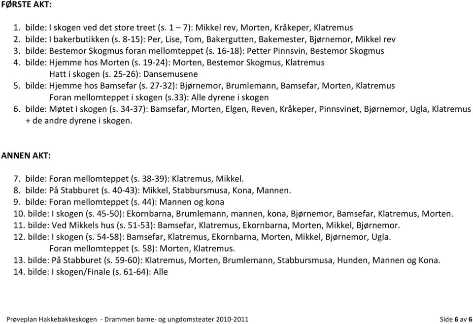 19-24): Morten, Bestemor Skogmus, Klatremus Hatt i skogen (s. 25-26): Dansemusene 5. bilde: Hjemme hos Bamsefar (s.