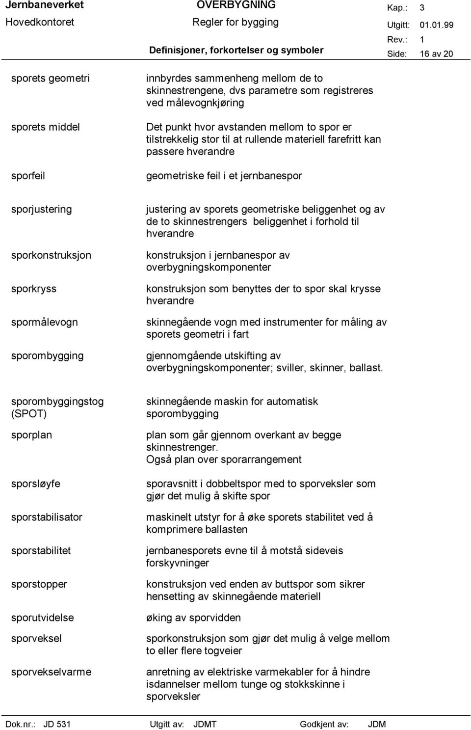 spormålevogn sporombygging justering av sporets geometriske beliggenhet og av de to skinnestrengers beliggenhet i forhold til hverandre konstruksjon i jernbanespor av overbygningskomponenter