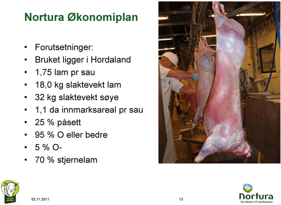 slaktevekt søye 1,1 da innmarksareal pr sau 25 %