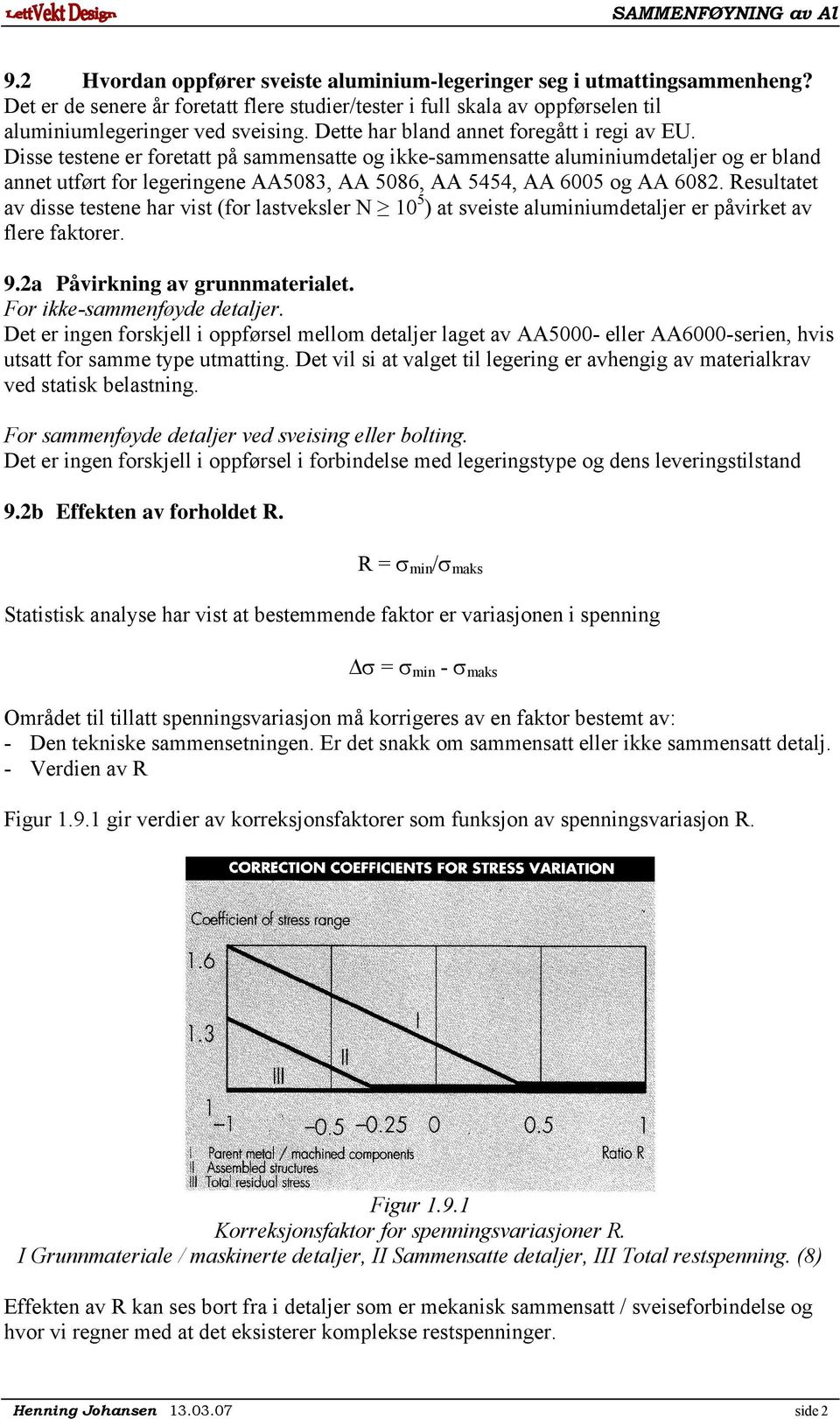 Disse testene er foretatt på sammensatte og ikke-sammensatte aluminiumdetaljer og er bland annet utført for legeringene AA5083, AA 5086, AA 5454, AA 6005 og AA 6082.