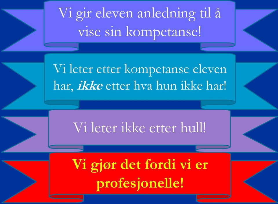 Vi leter etter kompetanse eleven har, ikke etter hva