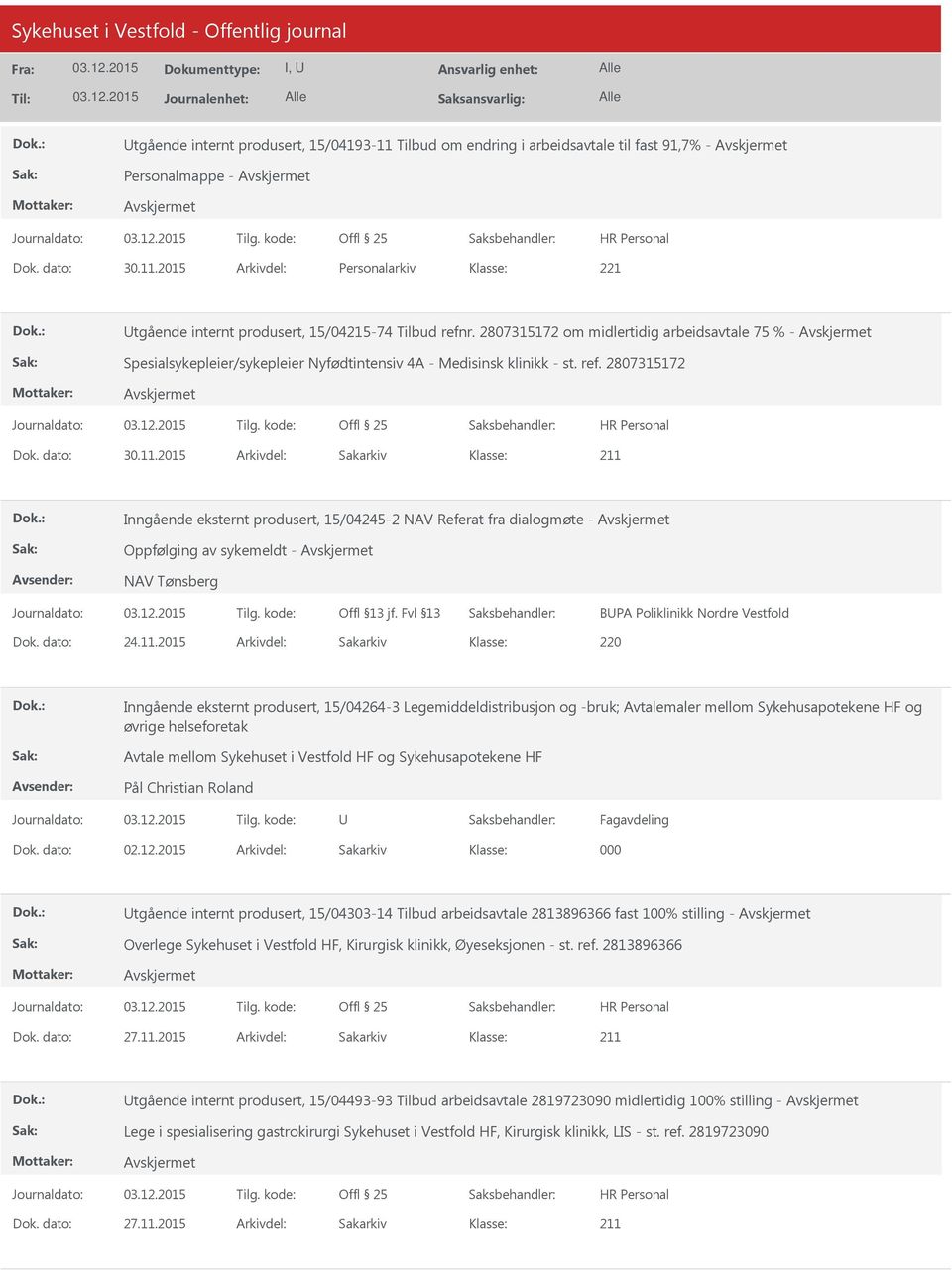 2015 Arkivdel: Sakarkiv Inngående eksternt produsert, 15/04245-2 NAV Referat fra dialogmøte - Oppfølging av sykemeldt - NAV Tønsberg BUPA Poliklinikk Nordre Vestfold Dok. dato: 24.11.