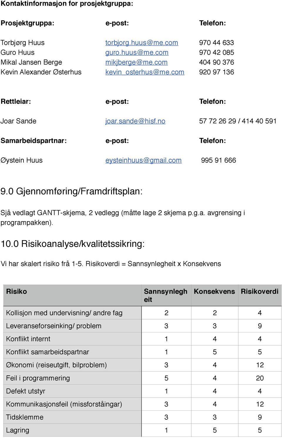 no 57 72 26 29 / 414 40 591 Samarbeidspartnar: e-post: Telefon: Øystein Huus eysteinhuus@gmail.com 995 91 666 9.