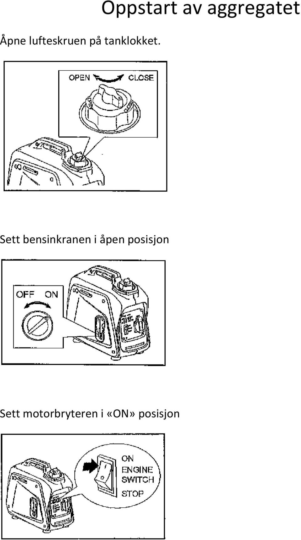 bensinkranen i åpen posisjon