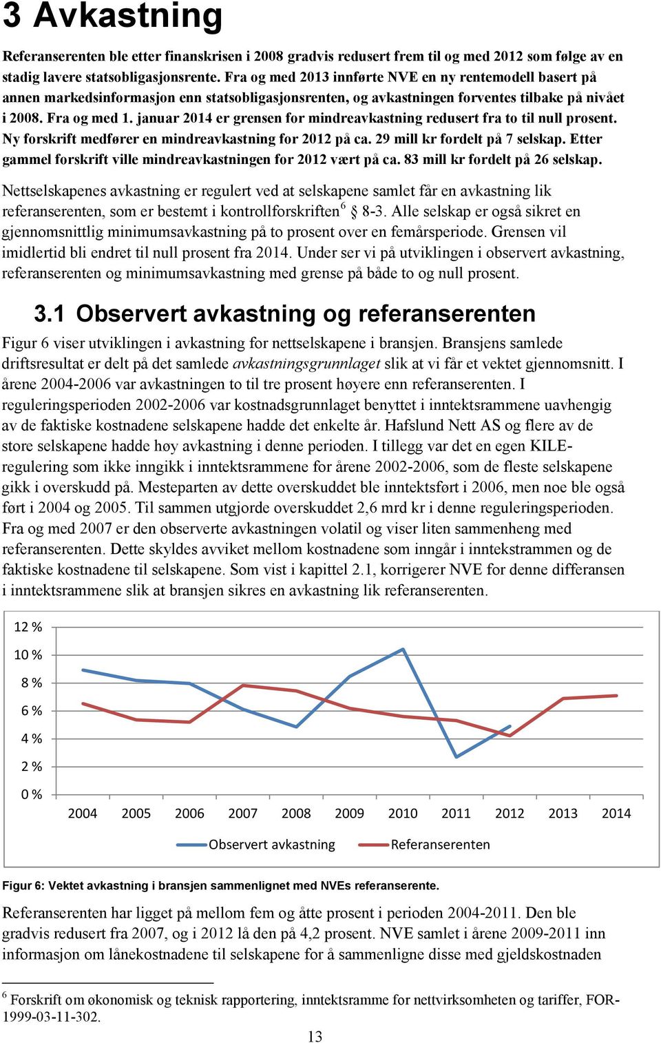 januar 2014 er grensen for mindreavkastning redusert fra to til null prosent. Ny forskrift medfører en mindreavkastning for 2012 på ca. 29 mill kr fordelt på 7 selskap.