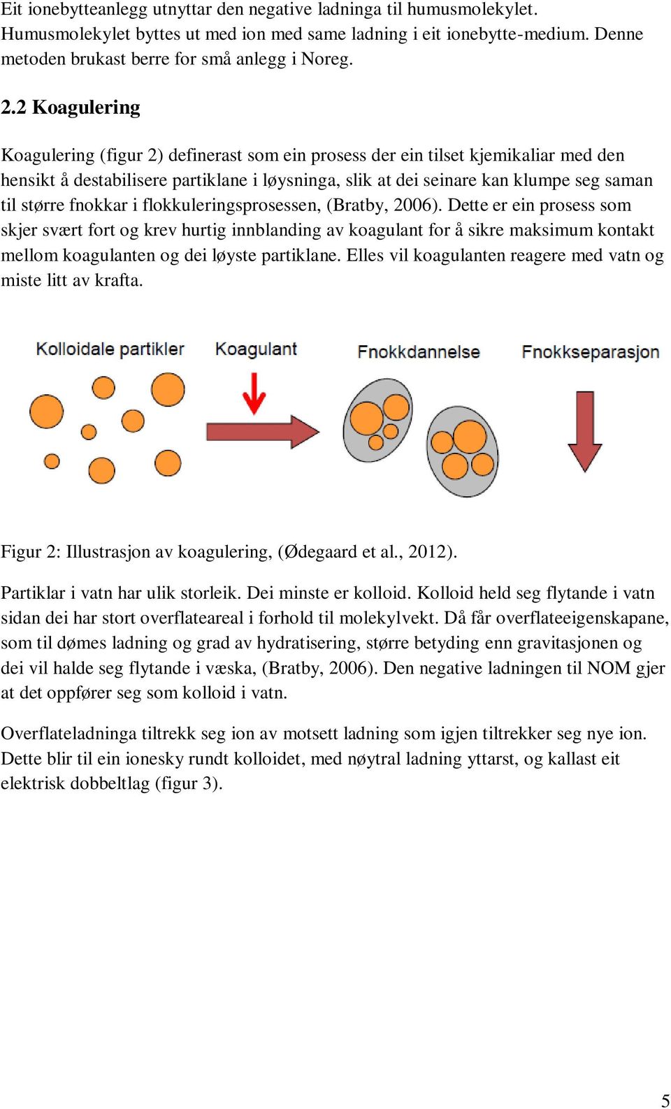 fnokkar i flokkuleringsprosessen, (Bratby, 2006).