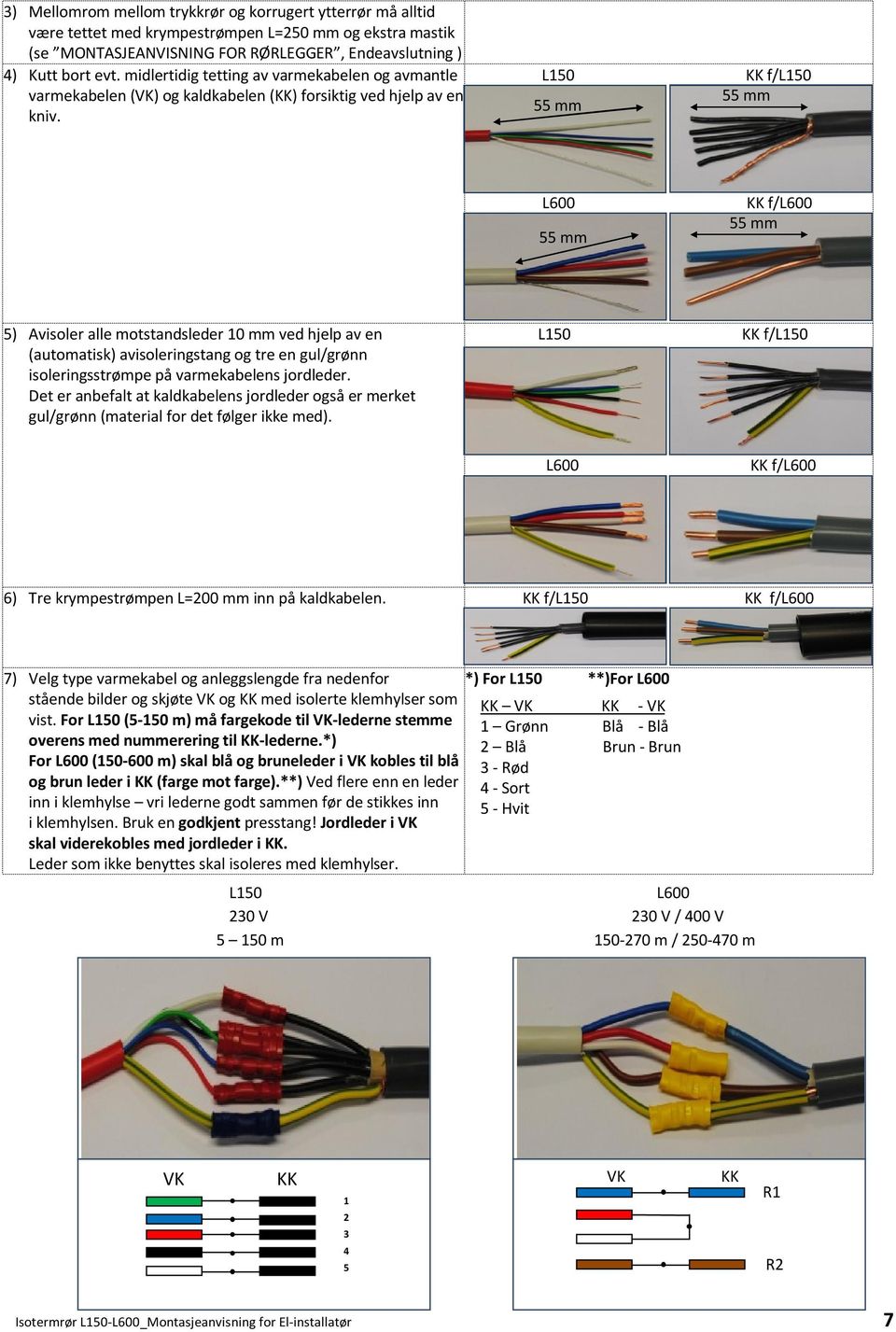 Avslutningsende 3. Bryterende - Skjøting varmekabel kaldkabel 6. Montering  / elektrisk tilkobling bryter 9 (strømforsyning) - PDF Free Download