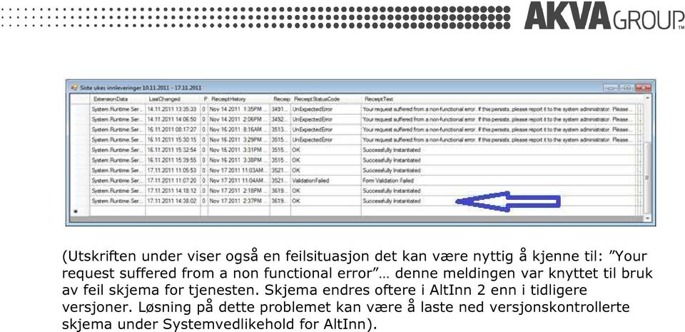 skjema for tjenesten. Skjema endres oftere i AltInn 2 enn i tidligere versjoner.