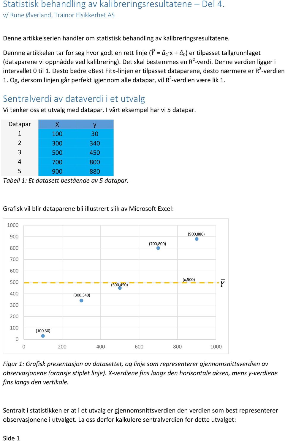 Denne verdien ligger i intervallet 0 til 1. Desto bedre «Best Fit»-linjen er tilpasset dataparene, desto nærmere er R 2 -verdien 1.