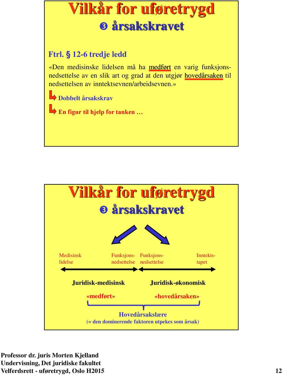 til nedsettelsen av inntektsevnen/arbeidsevnen.