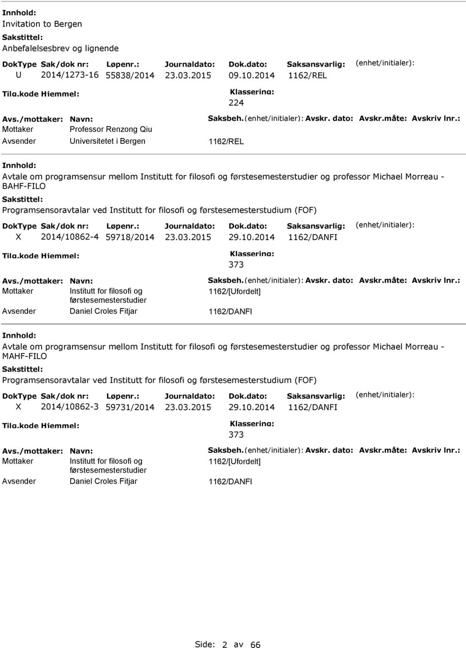 rogramsensoravtalar ved nstitutt for filosofi og førstesemesterstudium (FOF) 2014/108