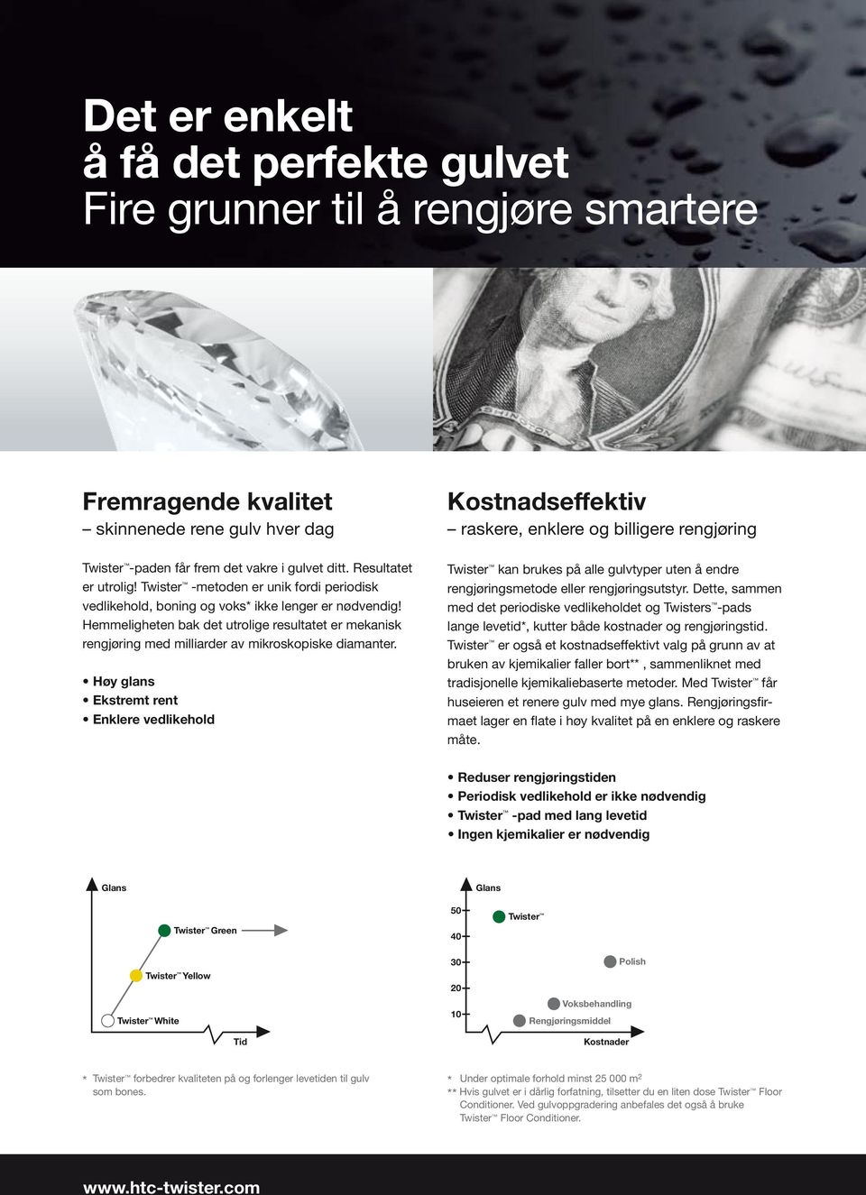 Hemmeligheten bak det utrolige resultatet er mekanisk rengjøring med milliarder av mikroskopiske diamanter.