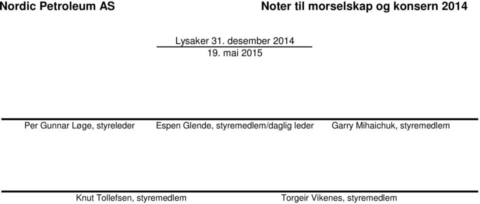 Glende, styremedlem/daglig leder Garry