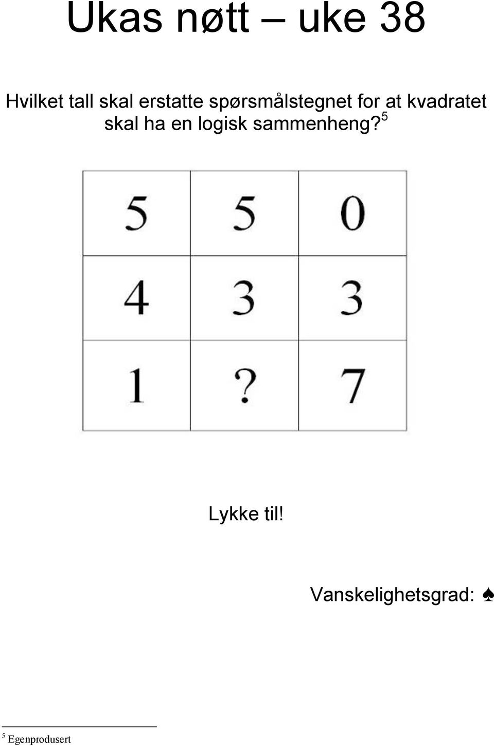 kvadratet skal ha en logisk